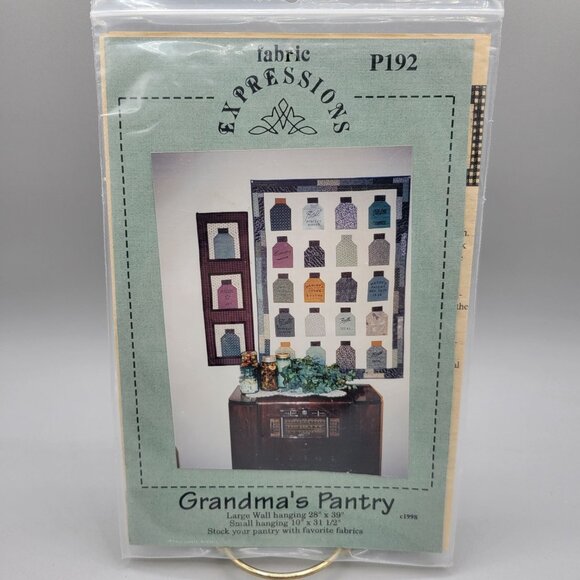 Grandmas Pantry Quilt Pattern Fabric Expressions Large and Small Wall Hanging - Picture 1 of 4